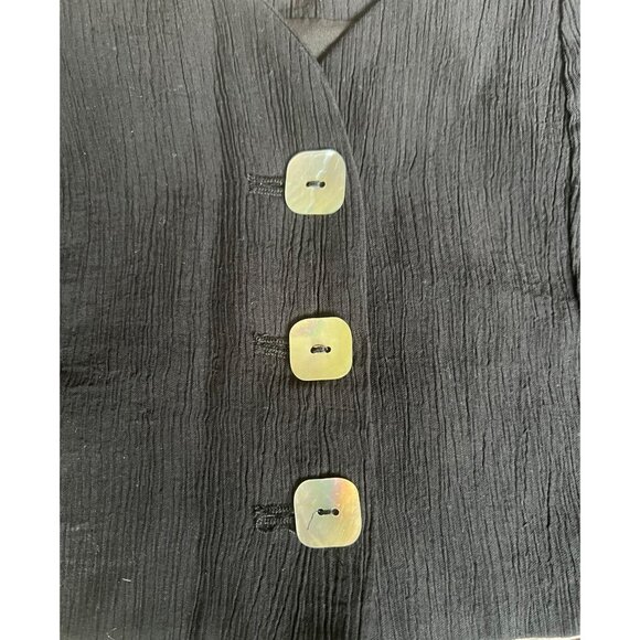 Jason Wu Womens Black Square Mother of Pearl Sleeveless Button Crop Top Small - Picture 13 of 14